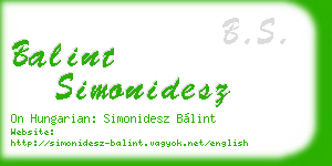 balint simonidesz business card